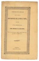 Comunicacion Circular Que El Exmo. Sr. Don Manuel De La Pe&ntilde;a y Pe&ntilde;a, Estendi&oacute; En El A&ntilde;o De 1845, Como Ministro De Relaciones&hellip;