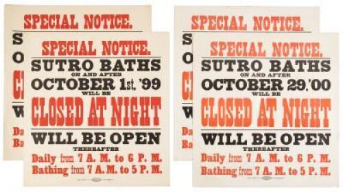 Seven lithographed posters for swimming at Sutro Baths in San Francisco