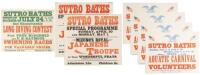 Nine lithographed posters for special events at Sutro Baths