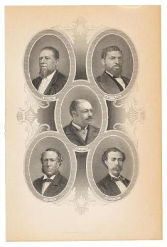 Engraved Portrait of the First African-American Congressmen and US Senators of the Reconstruction