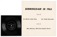 Birmingham in 1963: Mass Meeting, 16th Street Baptist Church - lp record [with] March 16, 1968 acetate flexidisc