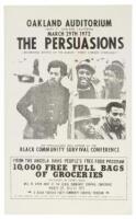 The Persuasions at the Oakland Auditorium March 29th 1972 - broadside for the Black Community Survival Conference from the Angela Davis People's Free Food Program [with] autograph by Angela Davis