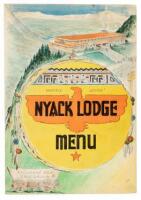 Herstle Jones' Nyack Lodge - menu and matchbook cover