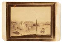 Photograph of a painting of a flood at Williams Mill in Marysville, California 1853