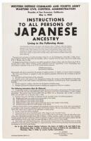 Printed poster instructing persons of Japanese ancestry in San Francisco to report to the Civil Control Station at 1530 Buchanan Street