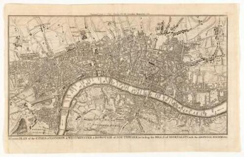 A Correct Plan of the Cities of London & Westminster & Borough of Southwark, Including the Bills of Mortality with the Additional Buildings &c.