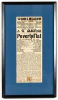 Wood's Museum. Broadway Cor. of 30th Street...Poverty Flat or, California in 1849 - broadside