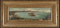 Original panoramic oil painting on canvas of San Diego, its Bay and Harbor