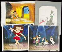 Four hand-painted production cels from the Jetsons and the Flintstones