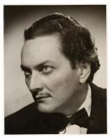 Signed photograph of Manly P. Hall with typescript lectures and notes