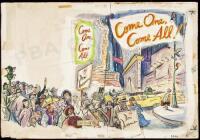 Come One, Come All! - original watercolor drawing for the dust jacket design