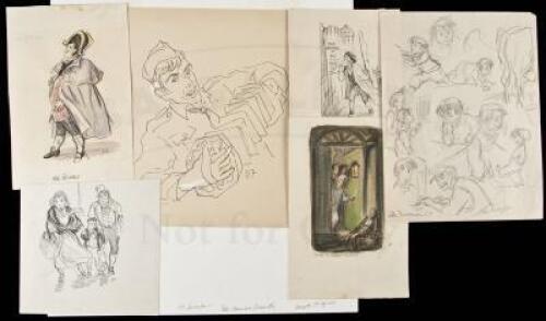 Original drawings and watercolors for Oliver Twist and The Human Comedy