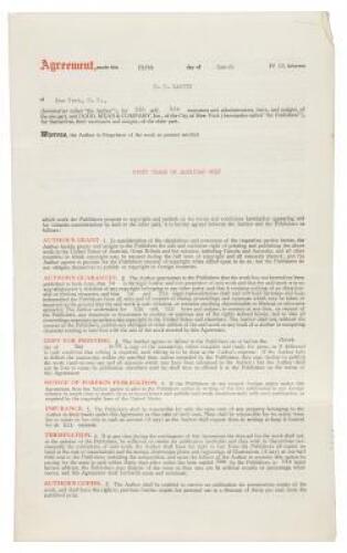 Contract signed by H.B. Martin with Dodd Mead & Company granting exclusive rights to publish a limited edition of Fifty Years of American Golf