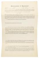 Memorandum of Agreement - contract with publisher Dodd, Mead & Company for exclusive publishing rights to the author's first book Golf Yarns, signed by H.B. Martin