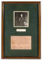 Admiral Thomas Kinkaid Autograph and WWII Atlantic Fleet Telegram