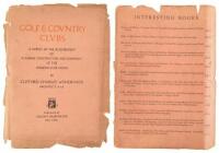 Golf & Country Clubs: A Survey of the Requirement of Planning, Construction and Equipment of the Modern Club House