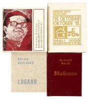 Four Miniature Books by or about Andrusko Karoly, mostly in Hungarian