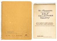 Joe Murdoch’s Golf Collectors Society personally kept handwritten membership book [with] “Hi-Finances—Golf Collectors Society” account ledger