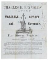 Advertising flyer for a governor for steam engines being sold in San Francisco a decade into the Gold Rush