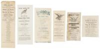 Six ballot tickets from California locales in the 1860 and 1864 elections