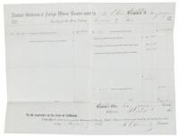 Abstract Statement of Foreign Miners' Licenses issued by R.E. Wilkins Auditor of San Joaquin County, for the term ending August 7, 1862