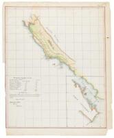 [Untitled map of California from Bodega Bay to San Diego, with inset of lower tip of Baja California and the Gulf of California]