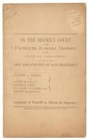 In the District Court of the Fifteenth Judicial District of the State of California, In and For the City and County of San Francisco. Alfred A. Cohen Vs. James Gray, Conrad Liese, Charles Volbert and Henry Robinson...