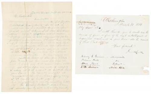 Two Letters Signed by Abolitionists elected to the House of Representatives