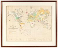 Outline of the Geology of the Globe 1853 - Hand-Colored Lithograph