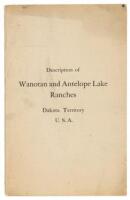 Description of Wanotan and Antelope Lake Ranches, Dakota Territory