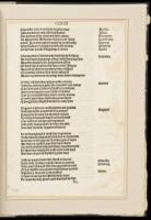 An Original Leaf from the First Edition of Alexander Barclay's English Translation of Sebastian Grant's "Ship of Fools," printed by Richard Pynson in 1509