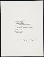 Typed Poem, signed - I Dream in the Daytime