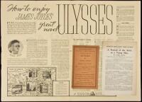 Three pieces of Ephemera relating to James Joyce's writings