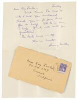 Autograph letter signed by Henry Miller addressed to Kay Lawlor
