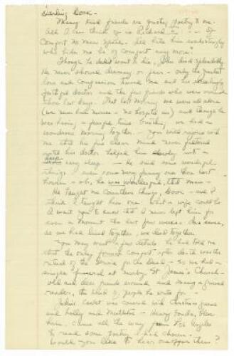 Autograph letter by Elaine Steinbeck addressed to Carlton "Dook" Sheffield on the death of John Steinbeck