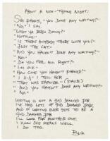 Original manuscript poem - About a Non-Typing Night