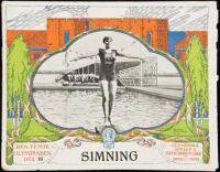 Program for Swimming at the 1912 Olympics in Sweden, with picture of Duke Kahanamoku, who won the 100 meters freestyle