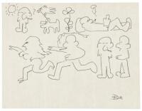Original ink drawing by Charles Bukowski