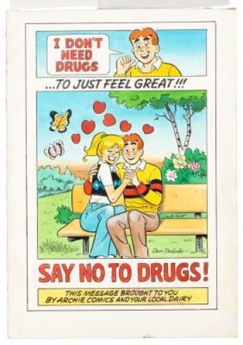 Dan DeCarlo Hand-Colored Original Art for Archie Comics "Say No To Drugs" Public Service Ad