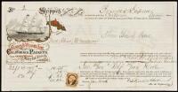 Bill of lading for merchandise shipped aboard the clipper ship Criteron from Boston to San Francisco