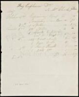 Manuscript bill from San Francisco blacksmith Charles Glein for repairs made to and supplies for the Brig Euphemia, owned by William Heath Davis