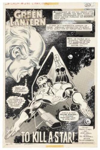 Original Mike Grell "Green Lantern" Splash Page, Flash #241