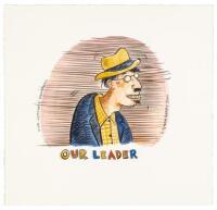 Portrait of R. Crumb in Watercolor and Ink: "OUR LEADER"