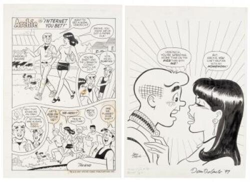 Archie and Veronica Original Pin-Up Art [with] Single-Page Gag