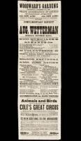 Broadside advertising Woodward's Garden in San Francisco