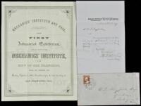 Mechanics' Institute and Fair. The First Industrial Exhibition, under the direction of the Mechanic's Institute, of the City of San Francisco, will be opened on Monday, September 7, 1857, and continue open at least ten days, in San Francisco, Cal.