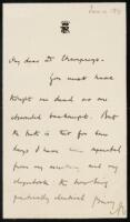 Autographed letter by Prime Minister Lord Rosebery