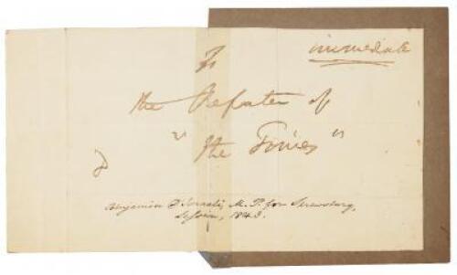 Holograph letter signed by Benjamin Disraeli