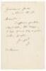 Signed holograph letter by Benjamin Disraeli