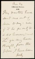 Signed holograph letter by Benjamin Disraeli